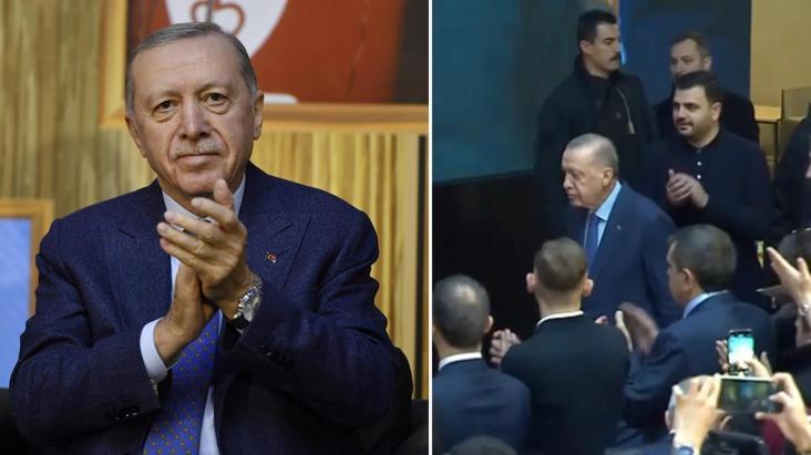 Erdoğan salona girerken çalan şarkı bir hayli manidar